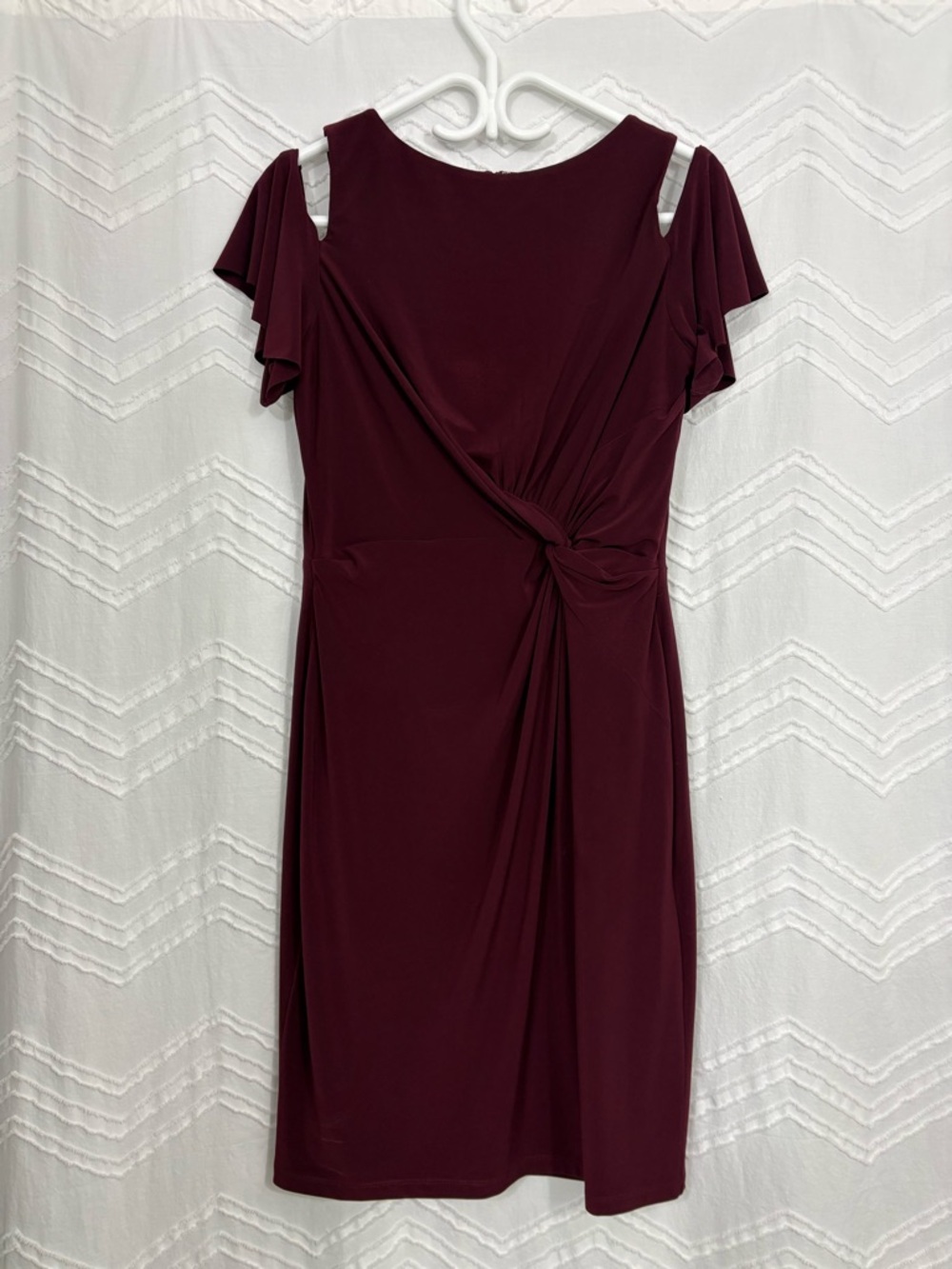 Ralph Lauren Wine Cold-Shoulder Knot Front Dress - Women